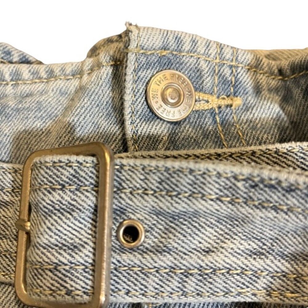 We The Free Pleated Belted High Rise Women's Light Denim Jeans Size 28 - Picture 8 of 13